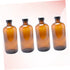 Set 4 of Refillable Amber Glass Boston Round Bottles for Mouthwash and Syrup