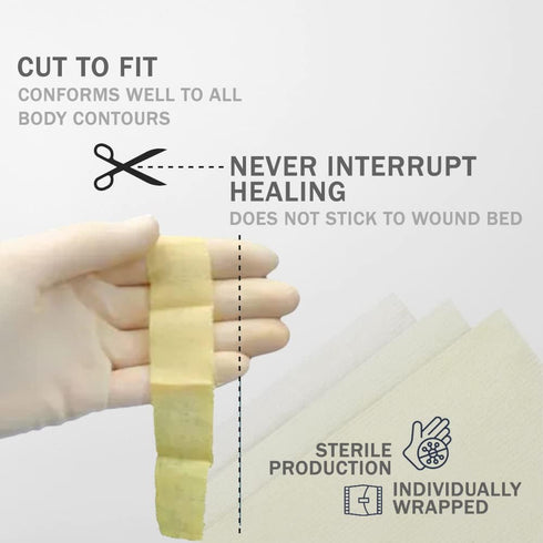 (4" 4" Pack 25) EVERLIT Xeroform Petrolatum Dressing | Sterile, Non-Adherent Occlusive Fine Mesh Gauze Pad | Non-Toxic