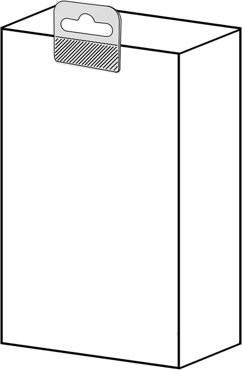 BLUECELL 200 Pieces Clear Slot Hole Adhesive Custom Hang Tabs, 1 3/4" x 1 1/2" for Retail Display