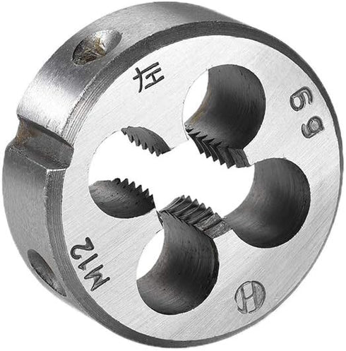 uxcell M12 X 1.75 Metric Round Die, Left Hand Threading Die, Alloy Steel Screw Thread Cutting