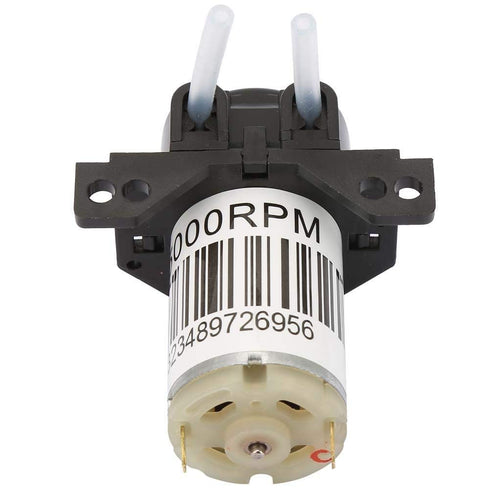 Peristaltic Pump, Dosing Pump DC 6V DIY Miniature Silent Liquid Pump, Self-Priming Pump (No plug-6V Right angle black)