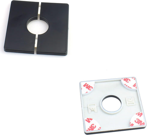 FDXGYH 2 Pcs 1.0 Inch ABS Wall Split Flange Self-Adhesive Tape Square Escutcheon Plate Cover for Faucet Decoration
