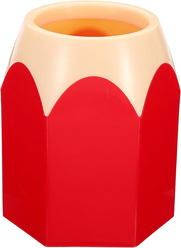 PATIKIL Cute Plastic Pencil Holder for Desk - Red Pencil Shape Cup Organizer