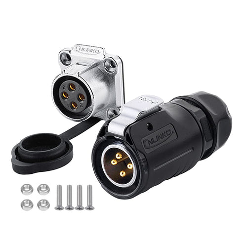 CNLINKO LP20 Series 4pin Waterproof Connector, IP68 Power Connector 20A 500V, UL CE Rohs Approved