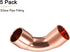 5/16 Inch Copper Pipe Fitting 90 Degree Elbow Adapter, 5 Pack for Water Pipe System, Copper Tone