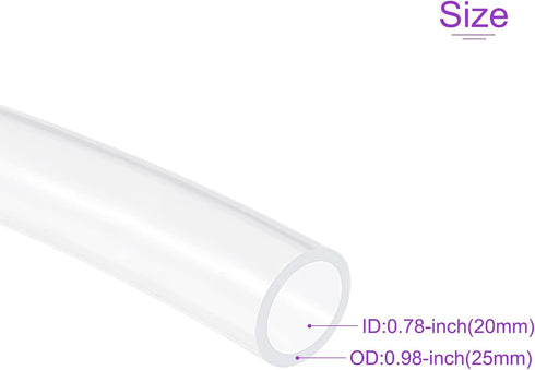 DMiotech 20mm ID 25mm OD Clear PVC Tube, Flexible Transparent Hose for Garden Water Tube, Air Tube, Oil Tube
