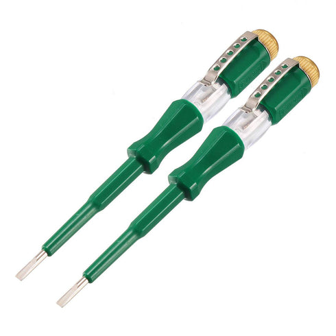 uxcell Voltage Tester AC 100-500V with 3mm Slotted Screwdriver and Clip for Circuit Test, Pack of 2