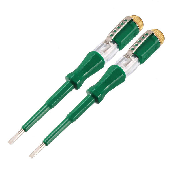 uxcell Voltage Tester AC 100-500V with 3mm Slotted Screwdriver and Clip for Circuit Test, Pack of 2