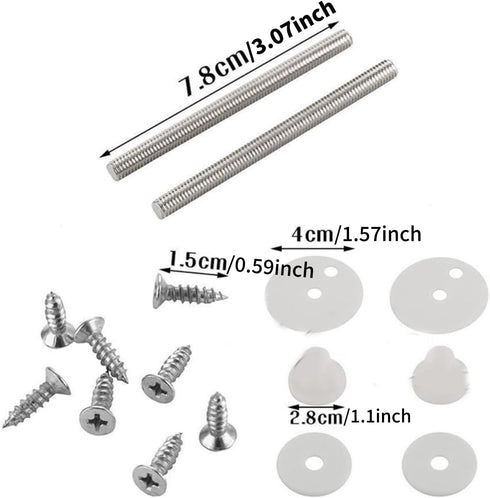 Toilet Seats Hinges, Zinc Alloy Hinge for Toilet Lid Universal Toilet Top Cover Lid Seat Fixings with Screws