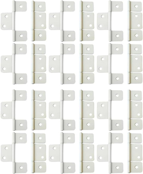 QCAA Flag Three Leaf 3-1/2" Bifold Shutter Hinge for Non-Mortise Cabinet Hardware,