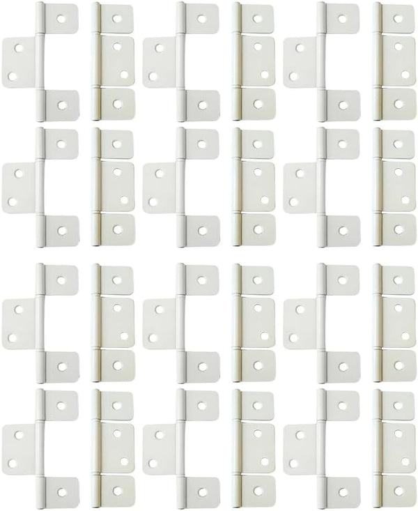 QCAA Flag Three Leaf 3-1/2" Bifold Shutter Hinge for Non-Mortise Cabinet Hardware,