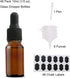 48 Pack 10 ml (1/3 oz) Glass Dropper Bottles for Essential Oil, Amber Round Glass Boston Bottle With Black Eye Dropper