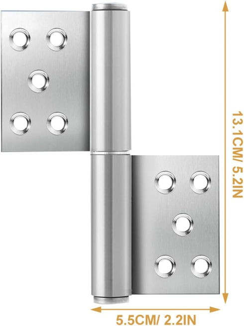 1Pair KALLORY Heavy Duty Stainless Steel Lift Off Hinges Detachable Flag Door Hinges for Easy Installation Durable