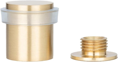EVI Brass Door Stops | Door Stopper - Screw Fastening - Transparent Rubber Protector - 0.79 x 0.99 Inch