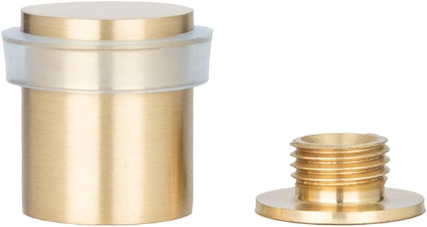 EVI Brass Door Stops | Door Stopper - Screw Fastening - Transparent Rubber Protector - 0.79 x 0.99 Inch