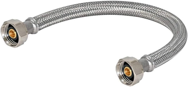 Eastman 30 Inch x 1/2 Inch FIP Flexible Faucet Connector, Braided Stainless Steel Supply Hose Line, 48019
