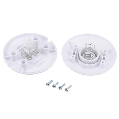uxcell Inline Foot Pedal Push Button Switch - Round Lamp Light Foot Control ON-OFF Foot Switch (White)