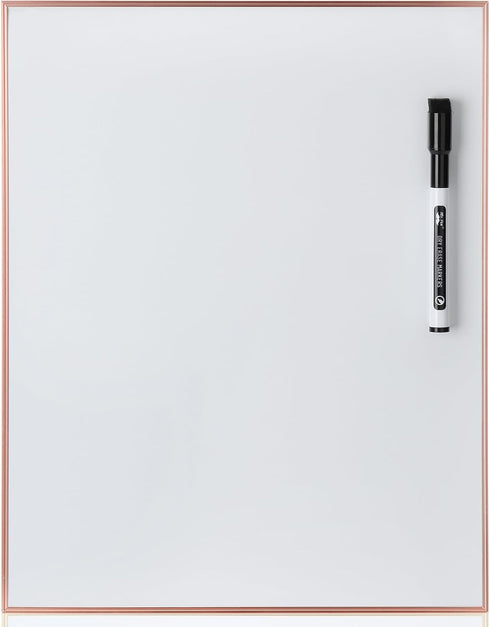 Mr. Pen Dry Erase Board, 14” x 11”, Rose Gold Aluminum Frame, Magnetic Dry Erase Board, Small White Board