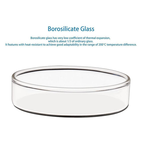 stonylab 10pk Glass Petri Dishes, 60x15 mm Autoclavable Borosilicate Glass Cell Culture Dishes
