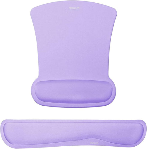 MOSISO Wrist Rest Support for Mouse Pad & Keyboard Set, Ergonomic Non-Slip Base Cushion with Neoprene Cloth & Raised
