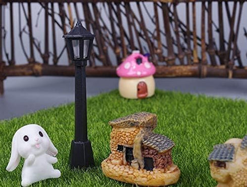 Czhotg 10PCS Mini Street Light Model Railway Train Lamp Miniature Plastic Village Pathway Lantern Post for Micro