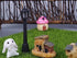 Czhotg 10PCS Mini Street Light Model Railway Train Lamp Miniature Plastic Village Pathway Lantern Post for Micro