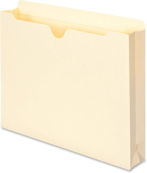 Smead File Jacket, Reinforced Straight-Cut Tab, 2" Expansion, Letter Size, Manila, 50 Per Box