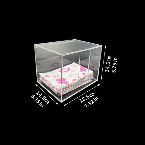 1PC U-Slot Dental Bib Dispenser Storage Box with Cover, Durable Acrylic Dental Bib Organizer Transparent Plastic Holder