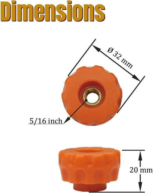 O'SKOOL T-Track Knob Kit with 5/16-18 Knobs, T-Bolts, and Washers for Woodworking Jigs and Fixtures, 10 Pack
