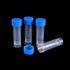 50 Pieces 5 ML Plastic Cryovial Test Tubes with Blue Screw Caps, Graduated Clear Sample Vial Container
