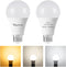 LED Light Bulb A19 3 Color Temperature 3000K-5000K-4000K Energy Saving 9W (60W Equivalent) E26 Base, 2 Pack