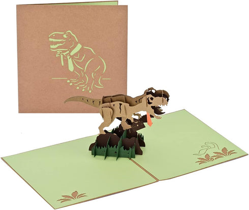 Handmade 3D Popup Birthday Card with Dinosaur Design for Daughter, Son, Nephew, Niece, Kids on Any Occasion