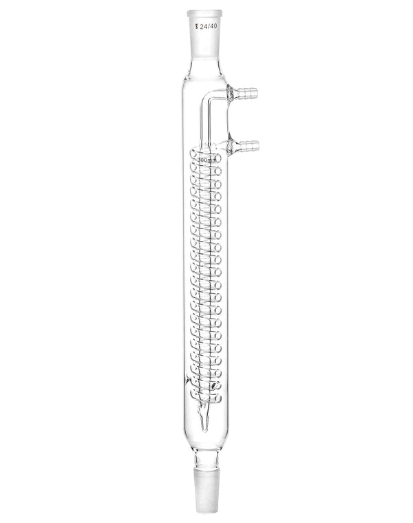 QWORK Glass Reflux Condenser 24/40, Large Cooling Capacity, Borosilicate Glass, 175mm Coil Length