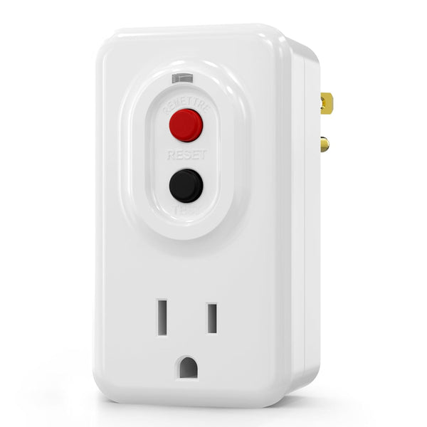 AIDA GFCI Adapter, 15 AMP Single Outlet Grounded 3-Prong GFCI Adapter for Indoor Use, Manual Reset, UL Listed