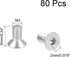 uxcell 80Pcs M3x6mm Flat Head Machine Screws, Inner Hex Screw 304 Stainless Steel Fasteners Bolts