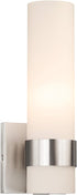 XiNBEi Lighting ADA Wall Sconce, Opal Cylinder Glass in Brushed Nickel, Bathroom Vanity Light for Living Room