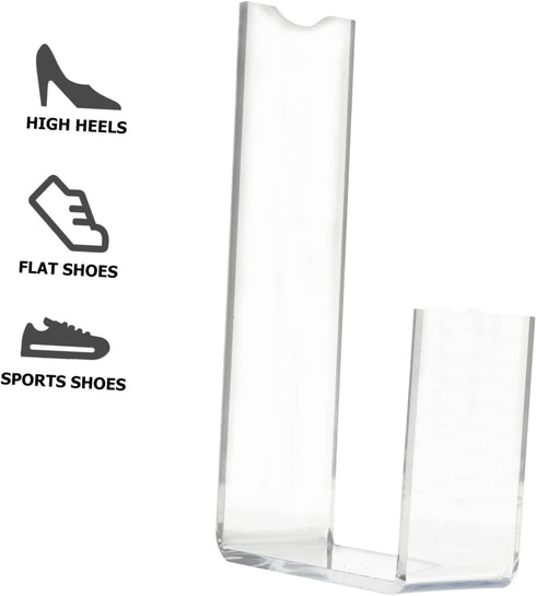 2pcs PRETYZOOM Acrylic High Heel Display Stands for Retail Shop Transparent Shoe Racks for Sneakers and High Heels