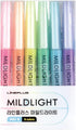 LINEPLUS Mildlight Highlighter Cool 6-Color Set, Soft Pastel Colors for Note-taking and Studying