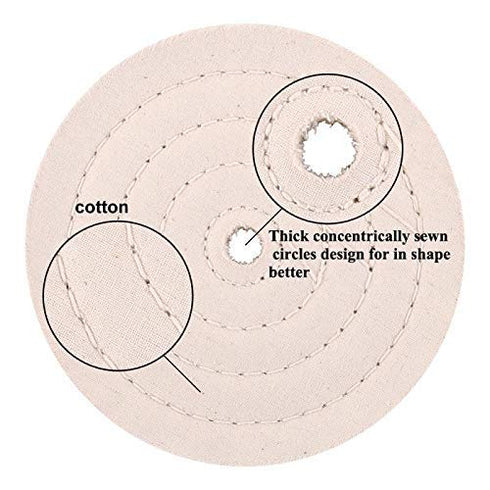 SCOTTCHEN Extra Thick Buffing Polishing Wheel, 6 Inch (70 Ply), 2 PCS for Bench Grinder Tool