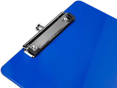 Blue Plastic Clipboard with Low Profile Clip (Pack of 12) - Letter Size Clipboard for Boys and Girls, Cute Aesthetic
