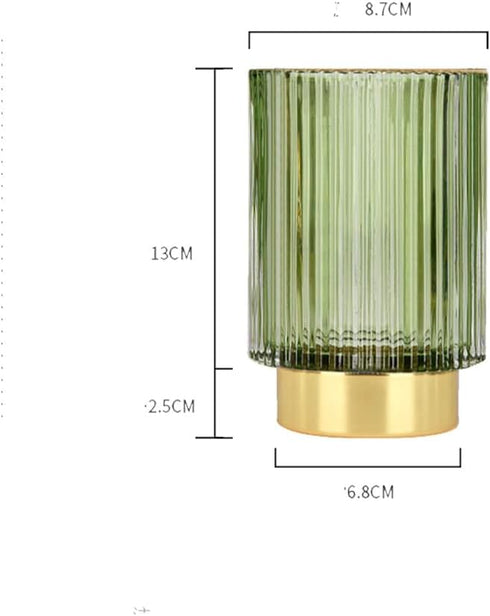 Makeup Brush Holder, Glass Pen Holder Desk Cup, Unique Organizer for Home Office (Amber1)