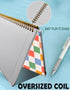 Spiral Journal Notebook for Women, A5 College Ruled, 6"x 8.4", 120 Pages, Lined Journal, Retro Colorful Checkered