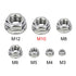 M10x1.5mm DIN6923 Serrated Flange Nuts 12 Pack 304 Stainless Steel Hex Lock Nuts for Industrial Construction