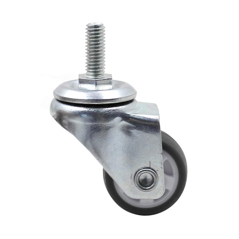 Luomorgo 8 Pcs 1" Swivel Stem Caster Wheels for Tiny Shopping Cart, No Noise TPE, 141lb Load Capacity