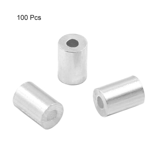 Luomorgo 100 Pcs 3/64" Aluminum Crimping Loop Sleeve, Wire Rope Sleeves Cable Ferrule
