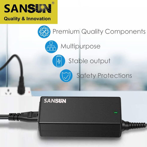SANSUN 12V 5A 120V DC12V 5.5x2.1mm 12 60W (Pack 3) Power Supply, AC to Jack Converter, Volt LED Driver Adapter