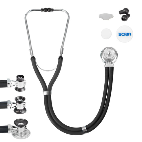 SCIAN Sprague Rappaport Stethoscope for Doctors, Nurses, Med Students, Multi-Functional Dual Head with Convertible Bell