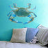 19" 26.5" Large Blue Crab Wall Decal - tall x wide