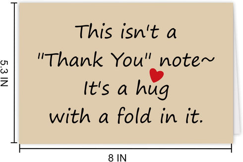 PUGAILA Funny Thank You Note Card for Him Her, Special Thank You Hug Cards, Humorous Gratitude Appreciation Card