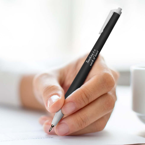 Black And White Teacher Empowerment Pen Set, 6 Black Ink Gel Glide Pens, Encouraging Educator Classroom Supplies